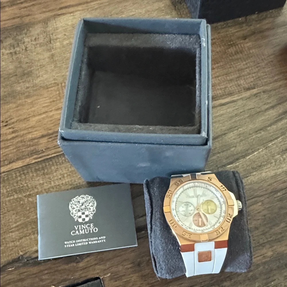 Vince Camuto White & Rose‎ Gold Watch